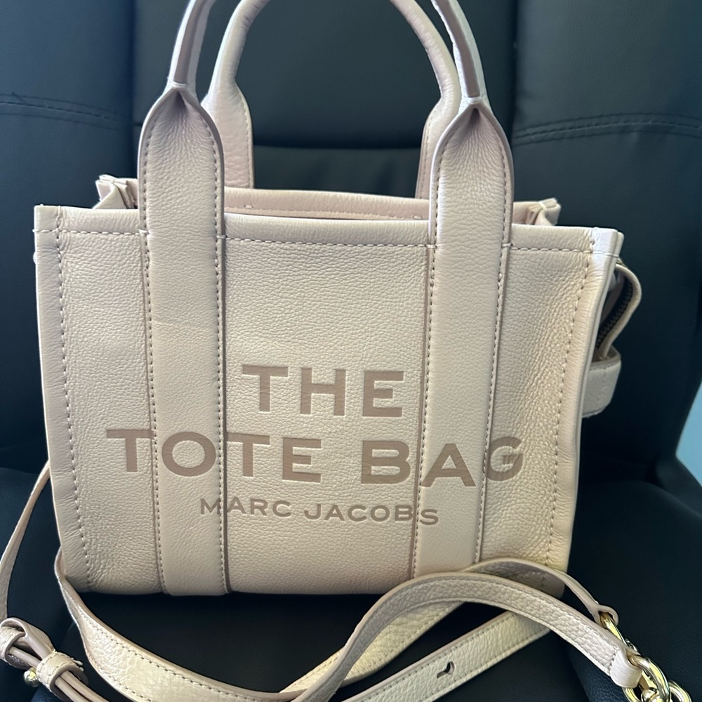 The leather tote bag Marc Jacobs small in blush